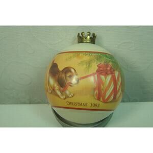 VINTAGE HALLMARK ORNAMENT--SATIN BALL "GRANDSON"--1983